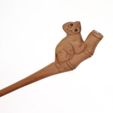CrystalMood Handmade Carved Peachwood Chinese Zodiac Hair Stick 3 Tiger